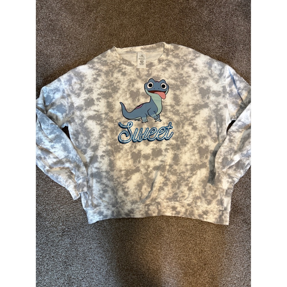 Disney Sweatshirt Womens XL Gray Tie Dye Excellent Bruni Frozen Sweet Feisty